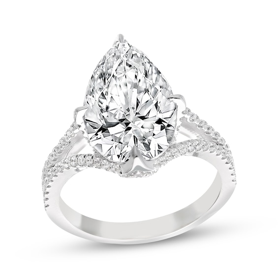 Now + Forever Lab-Grown Diamonds Pear-Shaped Engagement Ring 5-1/2 ct tw 14K White Gold