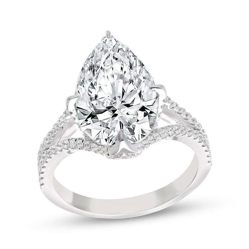 Main Image 1 of Now + Forever Lab-Grown Diamonds Pear-Shaped Engagement Ring 5-1/2 ct tw 14K White Gold