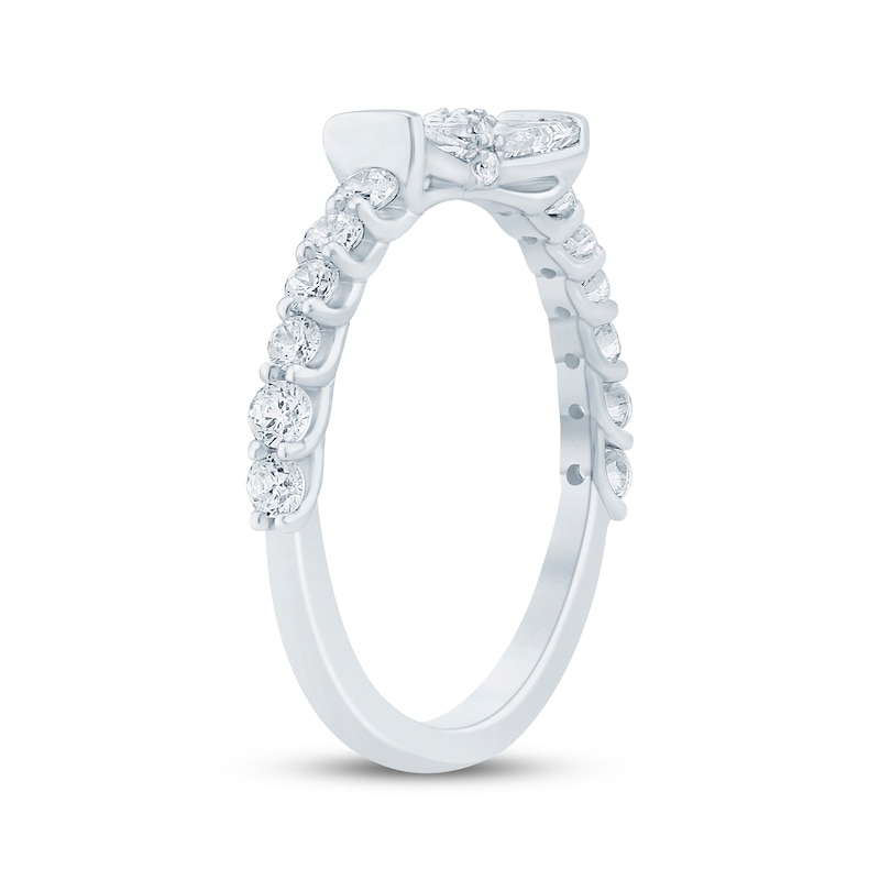 Main Image 2 of KAY Bow Collection Baguette & Round-Cut Lab-Grown Diamond Anniversary Ring 3/4 ct tw 14K White Gold