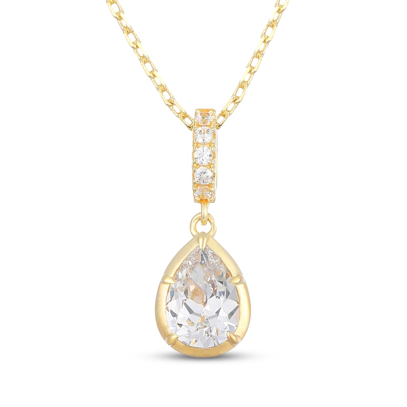Main Image 2 of STUDIO BY KAY Pear-Shaped White Lab-Created Sapphire Gift Set 24K Yellow Gold Vermeil Sterling Silver