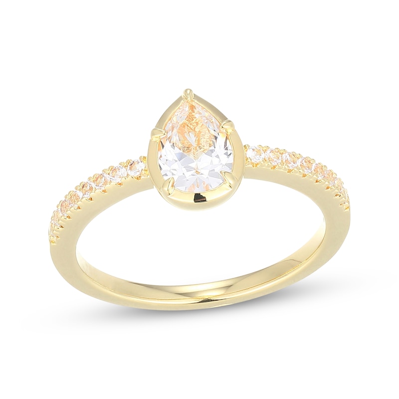 Main Image 3 of STUDIO BY KAY Pear-Shaped White Lab-Created Sapphire Gift Set 24K Yellow Gold Vermeil Sterling Silver