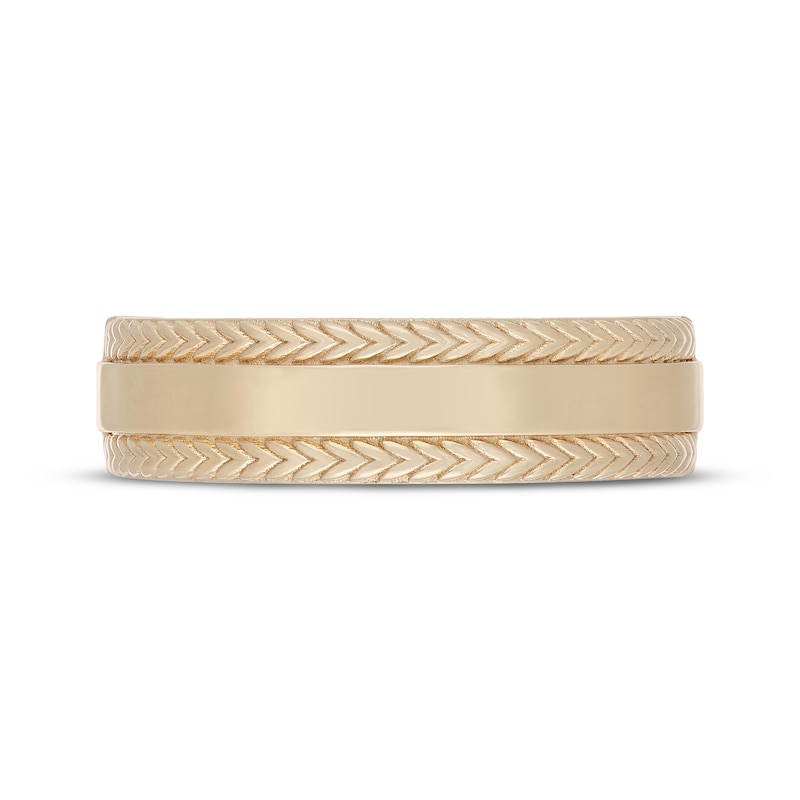 Main Image 3 of Neil Lane Men's Herringbone Wedding Band 14K Yellow Gold