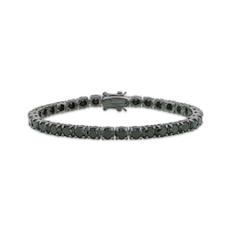 Men's Black Spinel Line Bracelet 5mm Black Ion-Plated Sterling Silver 8"