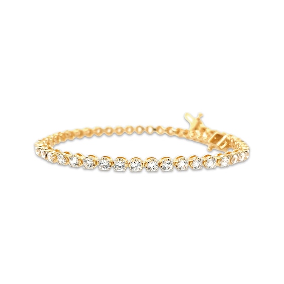Diamond Tennis Bracelet 3 ct tw Round-cut 10K Yellow Gold 7"