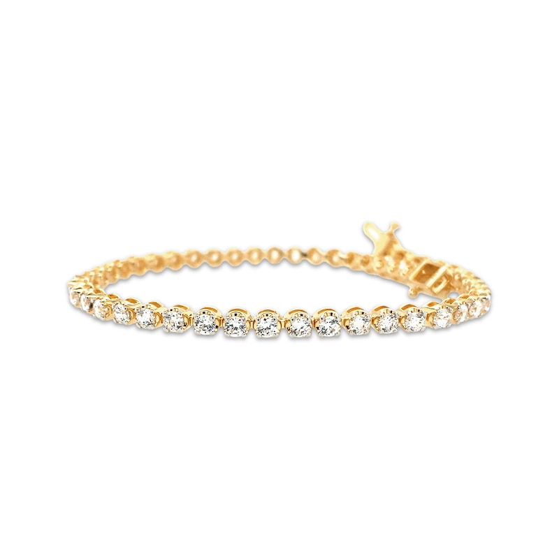 Main Image 1 of Diamond Tennis Bracelet 3 ct tw Round-cut 10K Yellow Gold 7"