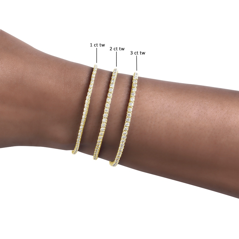 Main Image 3 of Diamond Tennis Bracelet 3 ct tw Round-cut 10K Yellow Gold 7"