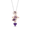 Thumbnail Image 1 of Disney Treasures Alice in Wonderland Heart-Shaped Amethyst & Diamond Accent Necklace Sterling Silver & 10K Rose Gold 17"