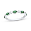 Thumbnail Image 1 of Now + Forever Marquise-Cut Emerald & Diamond Accent Anniversary Ring 10K White Gold
