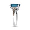 Thumbnail Image 2 of Le Vian Emerald-Cut Blue Topaz & Blue Sapphire Ring 3/8 ct tw Diamonds 14K Vanilla Gold