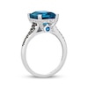 Thumbnail Image 3 of Le Vian Emerald-Cut Blue Topaz & Blue Sapphire Ring 3/8 ct tw Diamonds 14K Vanilla Gold