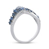 Thumbnail Image 3 of Le Vian Denim Ombré Sapphire Chevron Ring 1/6 ct tw Diamonds 14K Vanilla Gold