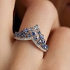 Thumbnail Image 4 of Le Vian Denim Ombré Sapphire Chevron Ring 1/6 ct tw Diamonds 14K Vanilla Gold
