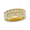Thumbnail Image 1 of THE LEO Legacy Lab-Grown Diamond Men's Two-Row Wedding Band 1 ct tw 14K Yellow Gold