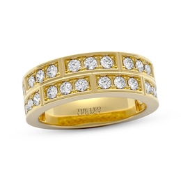 THE LEO Legacy Lab-Grown Diamond Men's Two-Row Wedding Band 1 ct tw 14K Yellow Gold