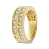 Thumbnail Image 2 of THE LEO Legacy Lab-Grown Diamond Men's Two-Row Wedding Band 1 ct tw 14K Yellow Gold