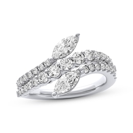 THE LEO Legacy Lab-Grown Diamond Marquise-Cut Bypass Fashion Ring 1-1/2 ct tw 14K White Gold
