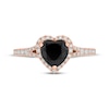 Thumbnail Image 3 of Neil Lane Heart-Shaped Black Diamond & White Diamond Engagement Ring 1-1/2 ct tw 14K Rose Gold