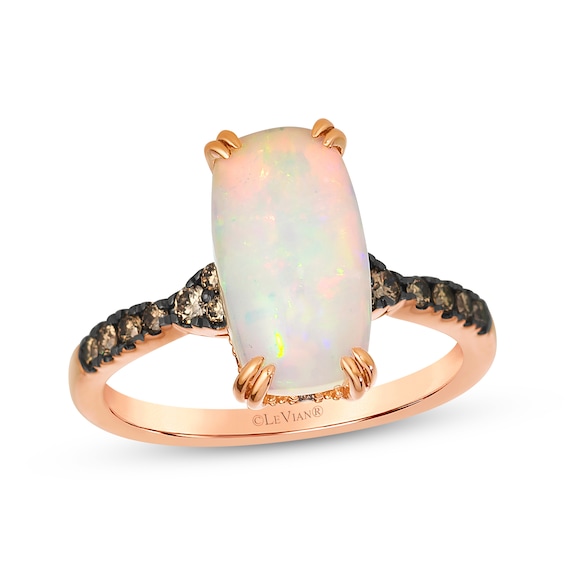 Le Vian Cushion-Cut Opal Ring 1/3 ct tw Diamonds 14K Strawberry Gold