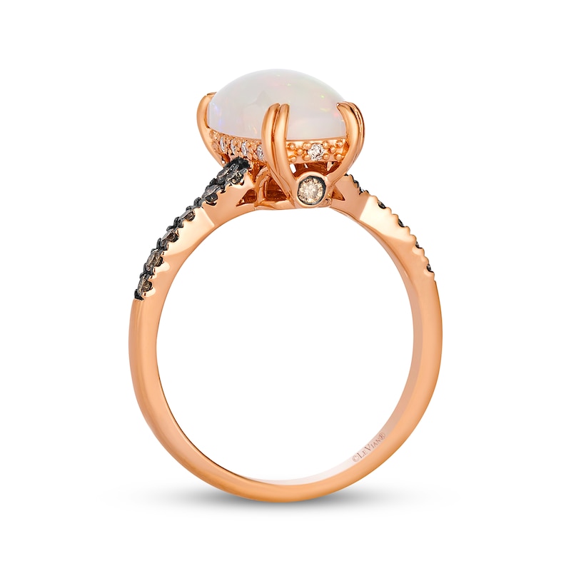 Main Image 3 of Le Vian Cushion-Cut Opal Ring 1/3 ct tw Diamonds 14K Strawberry Gold