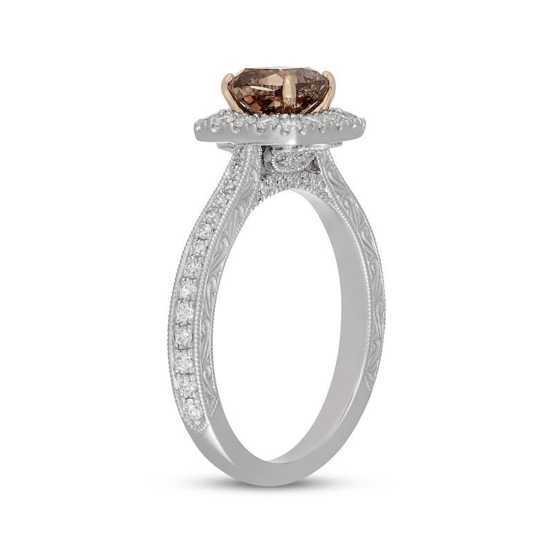 Main Image 2 of Neil Lane Desert Diamonds Cushion-Cut Halo Engagement Ring 1-3/8 ct tw 14K Two-Tone Gold
