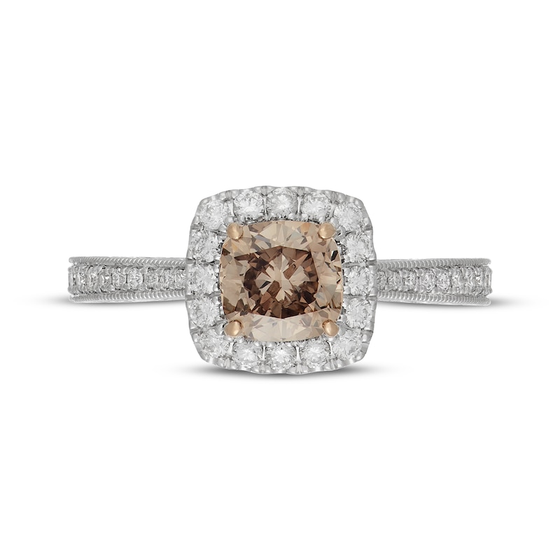 Main Image 3 of Neil Lane Desert Diamonds Cushion-Cut Halo Engagement Ring 1-3/8 ct tw 14K Two-Tone Gold