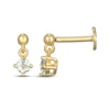 Thumbnail Image 3 of STUDIO BY KAY Aquamarine Solitaire Dangle Earrings 24K Yellow Gold Vermeil Sterling Silver