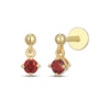 Thumbnail Image 1 of STUDIO BY KAY Garnet Solitaire Dangle Earrings 24K Yellow Gold Vermeil Sterling Silver