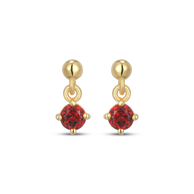 Main Image 2 of STUDIO BY KAY Garnet Solitaire Dangle Earrings 24K Yellow Gold Vermeil Sterling Silver
