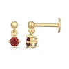 Thumbnail Image 3 of STUDIO BY KAY Garnet Solitaire Dangle Earrings 24K Yellow Gold Vermeil Sterling Silver