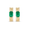 Thumbnail Image 2 of Le Vian Emerald-Cut Emerald Chain Link Hoop Earrings 1/3 ct tw Diamonds 14K Honey Gold