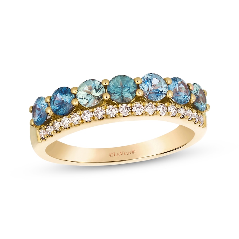 Main Image 1 of Le Vian Montana Sapphire Ombré Ring 1/5 ct tw Diamonds 14K Honey Gold