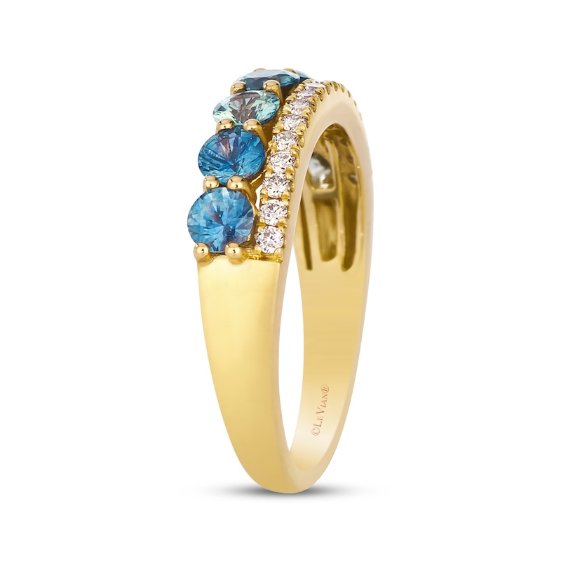 Main Image 2 of Le Vian Montana Sapphire Ombré Ring 1/5 ct tw Diamonds 14K Honey Gold