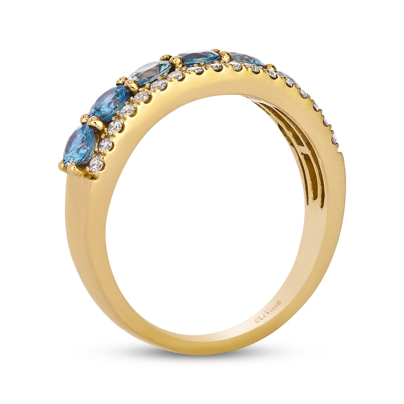 Main Image 3 of Le Vian Montana Sapphire Ombré Ring 1/5 ct tw Diamonds 14K Honey Gold