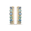 Thumbnail Image 2 of Le Vian Montana Sapphire Ombré Hoop Earrings 1/5 ct tw Diamonds 14K Honey Gold