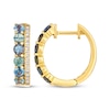 Thumbnail Image 3 of Le Vian Montana Sapphire Ombré Hoop Earrings 1/5 ct tw Diamonds 14K Honey Gold