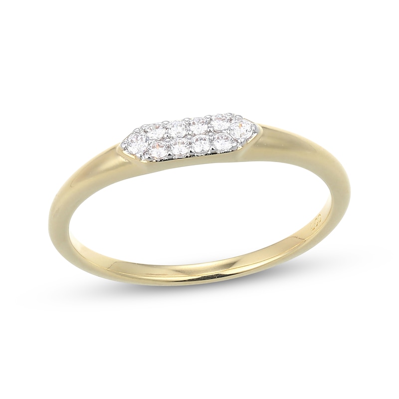 Main Image 1 of STUDIO BY KAY Lab-Grown Diamond Hexagon Ring 1/10 ct tw 24K Yellow Gold Vermeil Sterling Silver