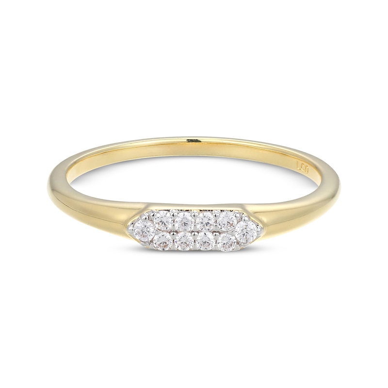 Main Image 3 of STUDIO BY KAY Lab-Grown Diamond Hexagon Ring 1/10 ct tw 24K Yellow Gold Vermeil Sterling Silver