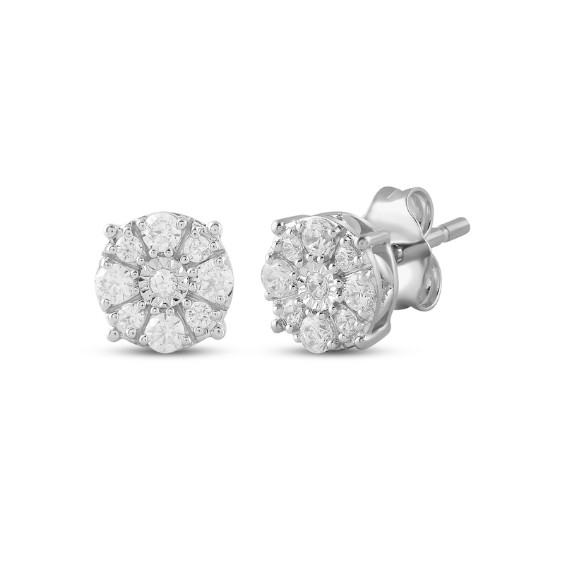 Main Image 1 of KAY Lab-Grown Diamonds Halo Stud Earrings 1/4 ct tw Sterling Silver