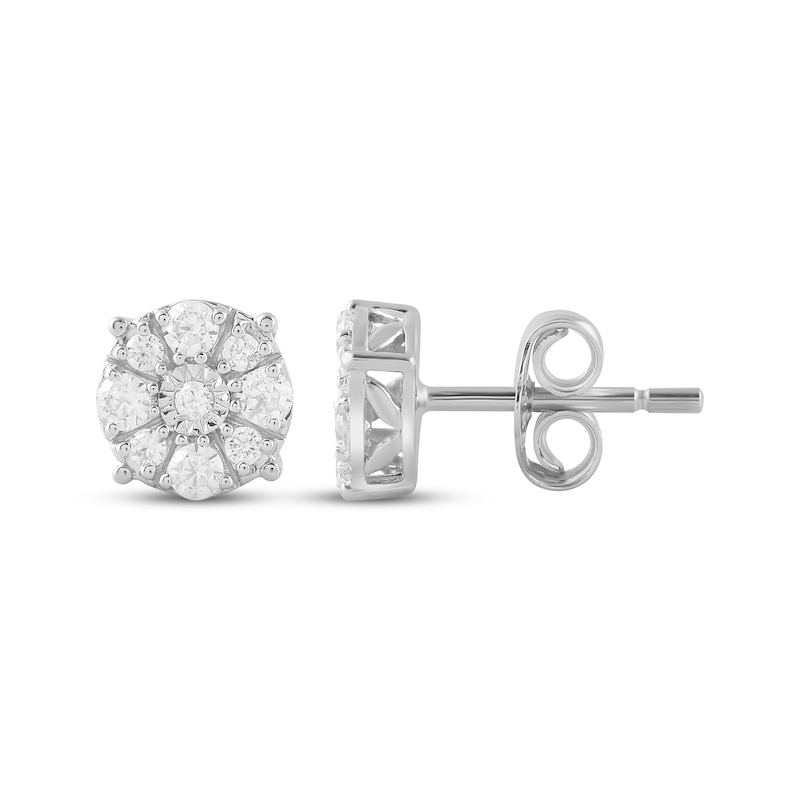 Main Image 3 of KAY Lab-Grown Diamonds Halo Stud Earrings 1/4 ct tw Sterling Silver