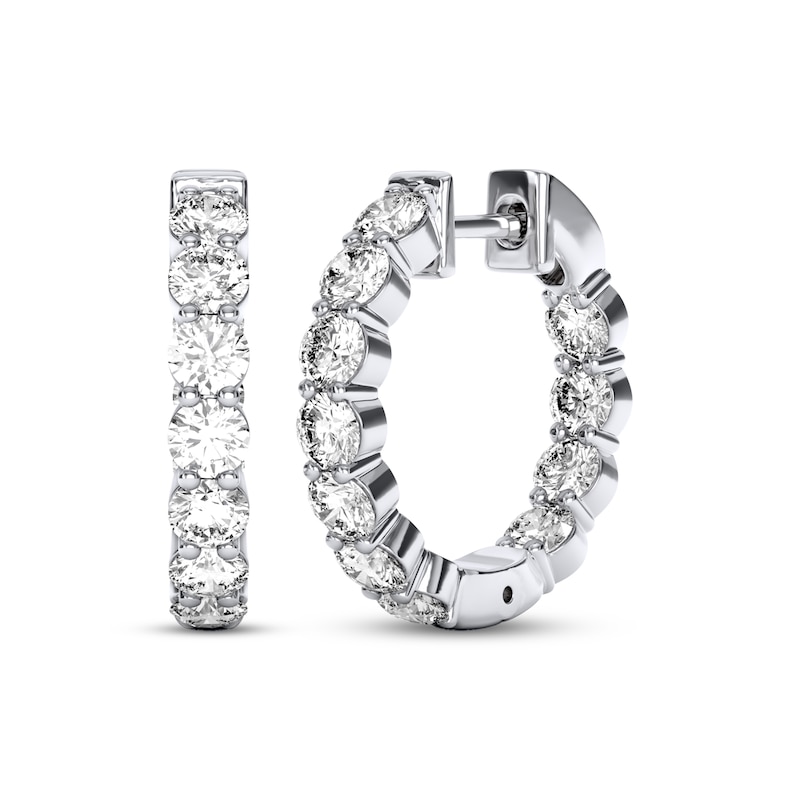 Main Image 1 of THE LEO Legacy Lab-Grown Inside-Out Hoop Earrings 3 ct tw 14K White Gold