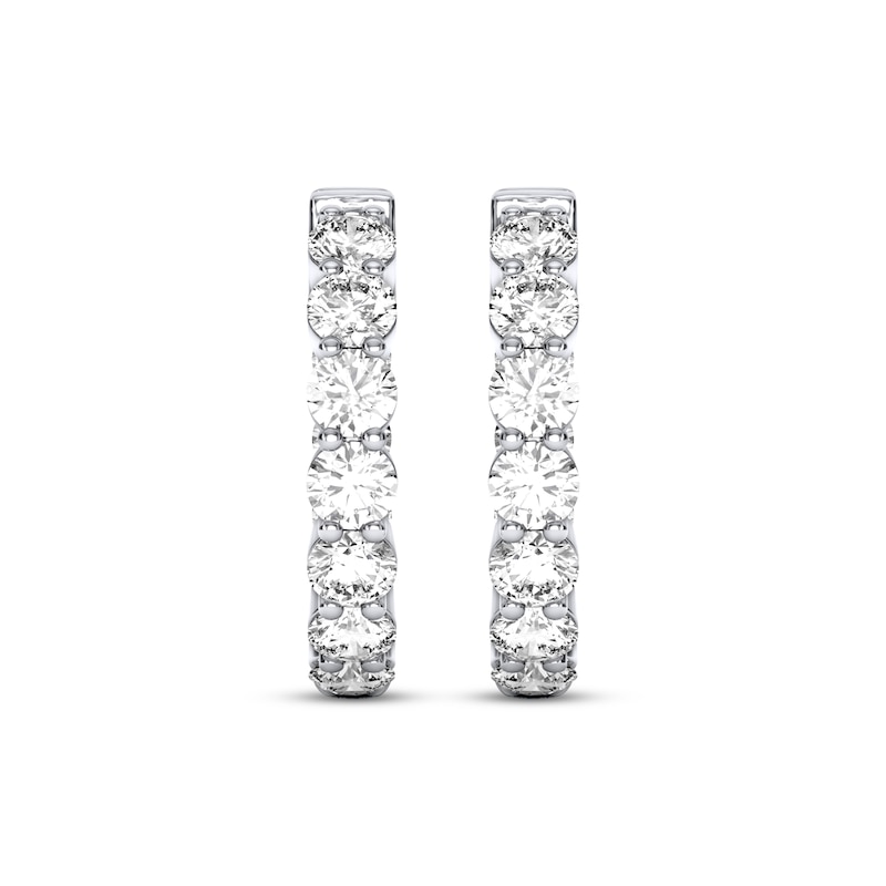 Main Image 2 of THE LEO Legacy Lab-Grown Inside-Out Hoop Earrings 3 ct tw 14K White Gold