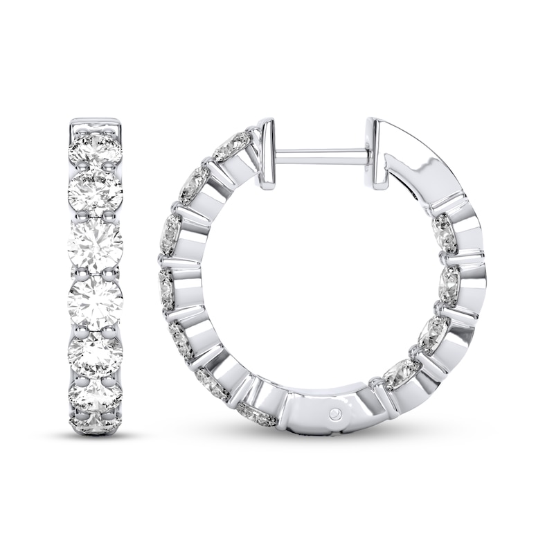 Main Image 3 of THE LEO Legacy Lab-Grown Inside-Out Hoop Earrings 3 ct tw 14K White Gold