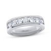 Thumbnail Image 1 of Men's THE LEO Legacy Lab-Grown Diamond Seven-Stone Channel Wedding Band 1-1/2 ct tw 14K White Gold