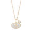 Thumbnail Image 1 of True Fans San Francisco 49ers 1/10ct tw Logo Heart Necklace 24K Yellow Gold Vermeil Sterling Silver