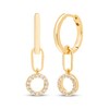 Thumbnail Image 1 of KAY Lab-Grown Diamonds Circle Dangle Hoop Earrings 1/5 ct tw 18K Yellow Gold-Plated Sterling Silver