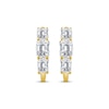 Thumbnail Image 2 of KAY Lab-Grown Diamonds Emerald-Cut Three-Stone Huggie Hoop Earrings 2 ct tw 24K Yellow Gold Vermeil Sterling Silver