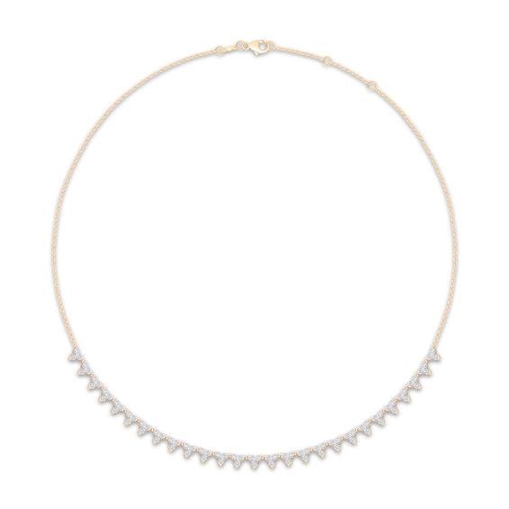 KAY Lab-Grown Diamonds Fringe Necklace 3 ct tw 14K Yellow Gold-Plated Sterling Silver 18"