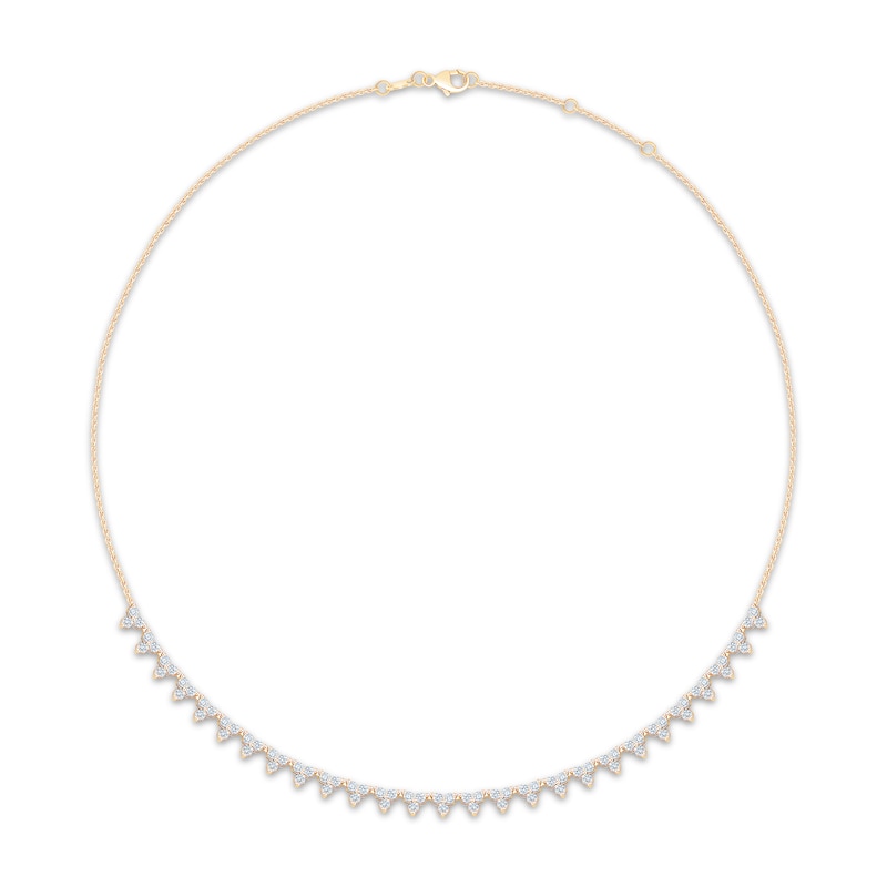 Main Image 1 of KAY Lab-Grown Diamonds Fringe Necklace 3 ct tw 14K Yellow Gold-Plated Sterling Silver 18"