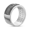 Thumbnail Image 2 of Twelve Crowns Men's Natural Black Spinel Wide Ridged Ring Sterling Silver with Black Rhodium Plate
