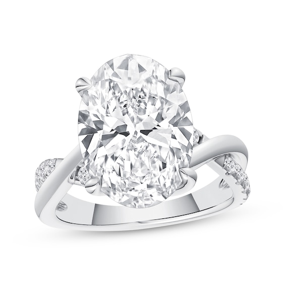 Now + Forever Lab-Grown Diamonds Oval-Cut Twist Engagement Ring 6-1/3 ct tw 14K White Gold